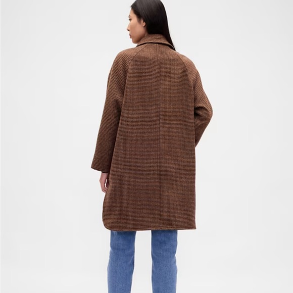 GAP Wool-Blend Oversized Houndstooth Car Coat - Picture 3 of 8